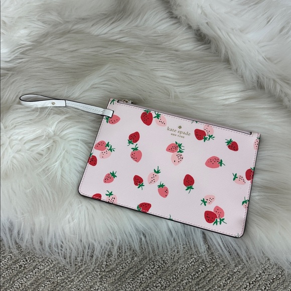 Kate Spade Tan Straw Tote with White and Pink Accents - Picture 15 of 17